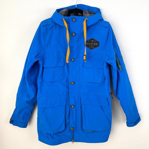BONFIRE Mens Size Medium Snowboard Jacket Blue Snow Coat Outerwear - Picture 1 of 13